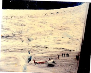 Alaska,abt to land on Meldenhall Glacier June 1987